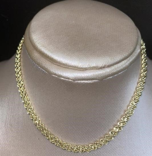 Signed 18" 14k Yellow Gold Diamond Cut Rope Chain Necklace - Gorgeous and Elegant