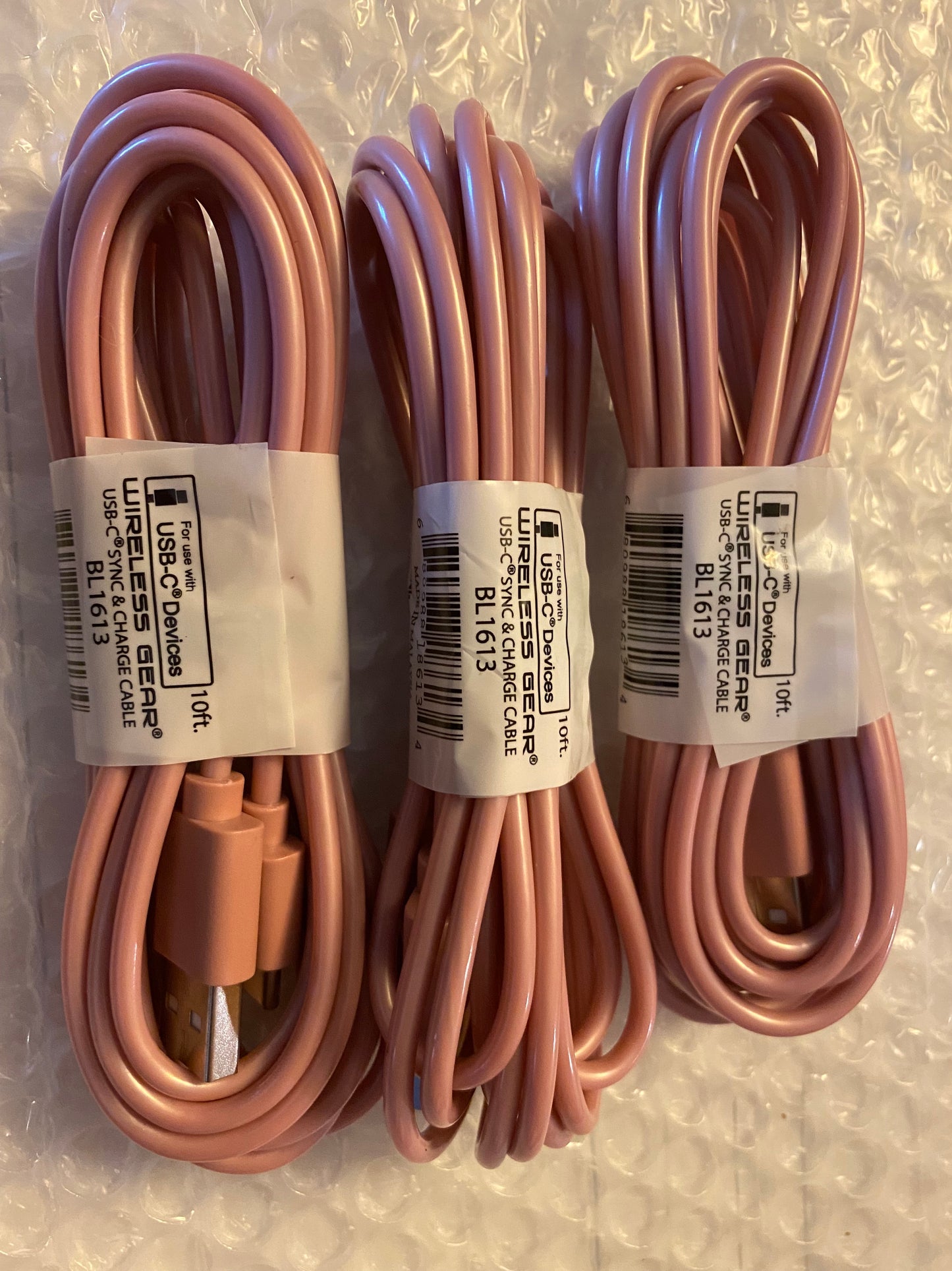 Wireless Gear 10" Feet USB-C Charge Sync Cable Solid Colors