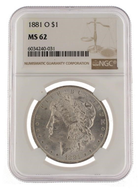 1881 -O Morgan Silver Dollar NGC MS62 MS 62