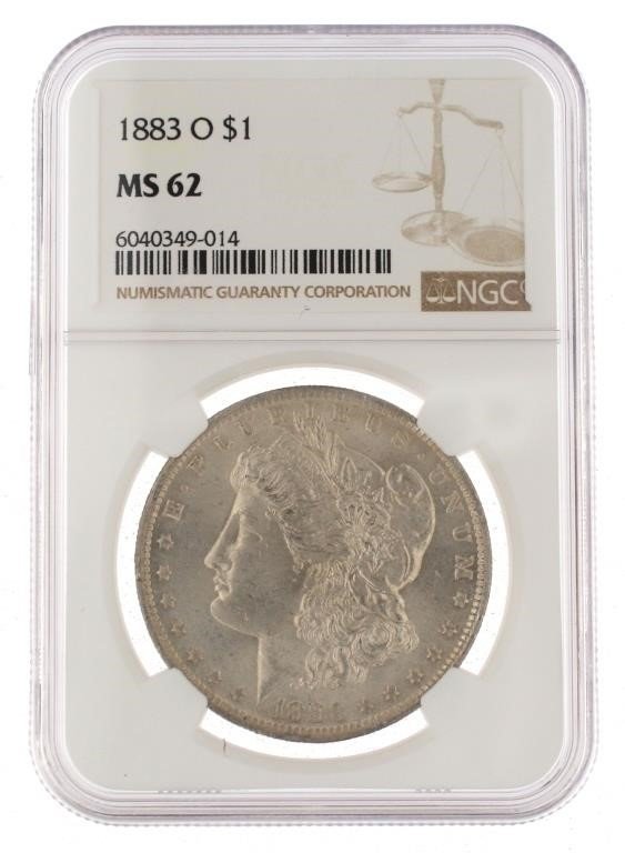 MS62 GRADED - 1883-O Morgan Silver Dollar MS 62
