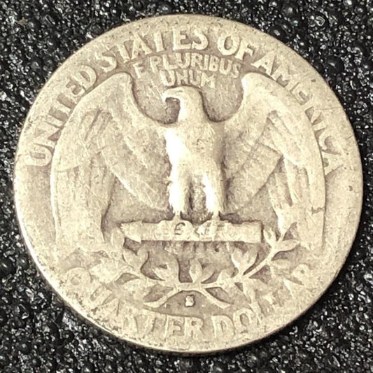 1942-S. Washington Quarter 90% Silver 10% Copper.