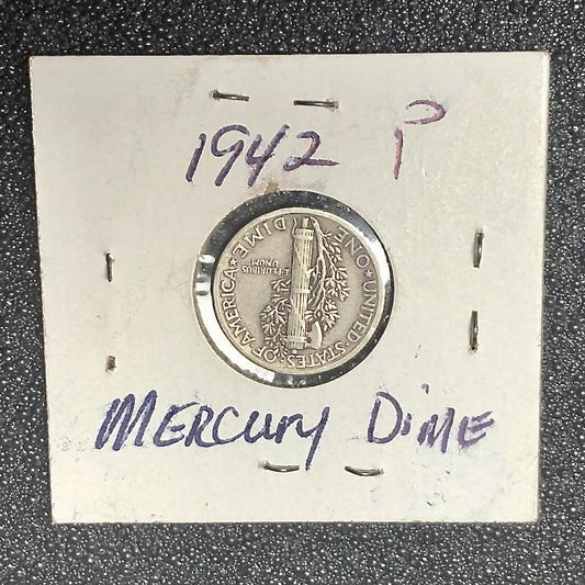 1942 Mercury Dime with unclear mint mark. Could be a great find.