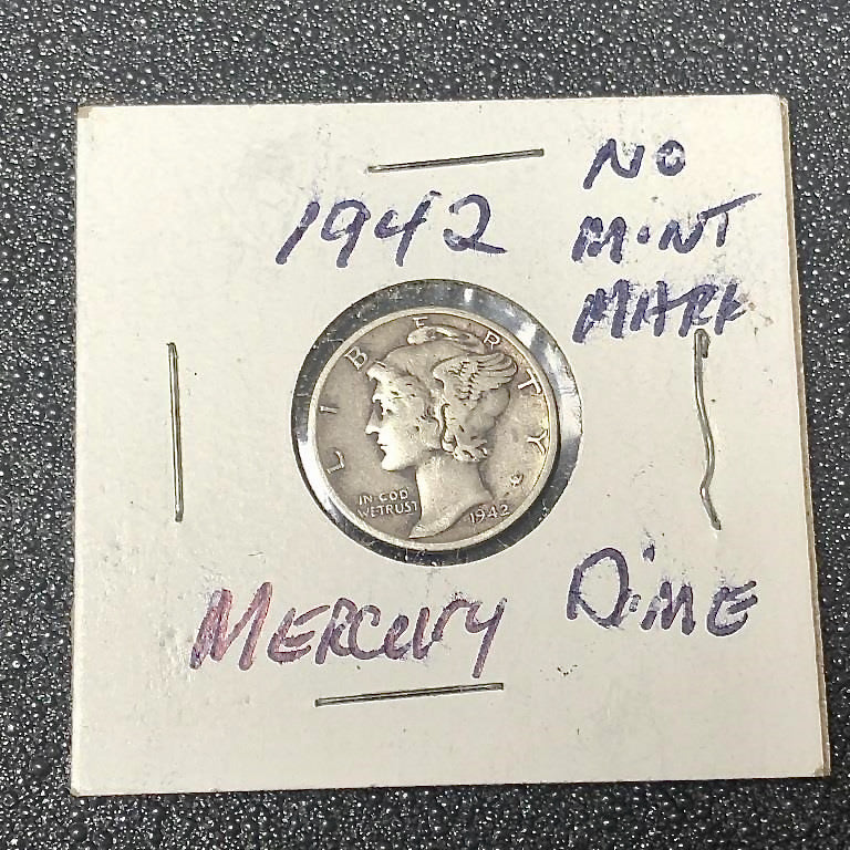 1942 Mercury Dime with unclear mint mark. Could be a great find.