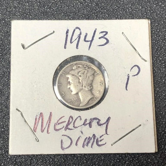 1943 Mercury Dime with unclear mint mark. Could be a great find.