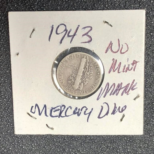 1943 Mercury Dime with unclear mint mark. Could be a great find.