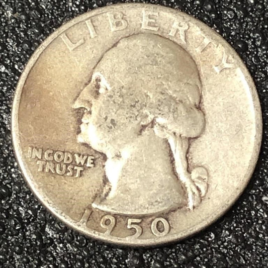1950 Washington Quarter 90% Silver 10% Copper. No Mint Mark