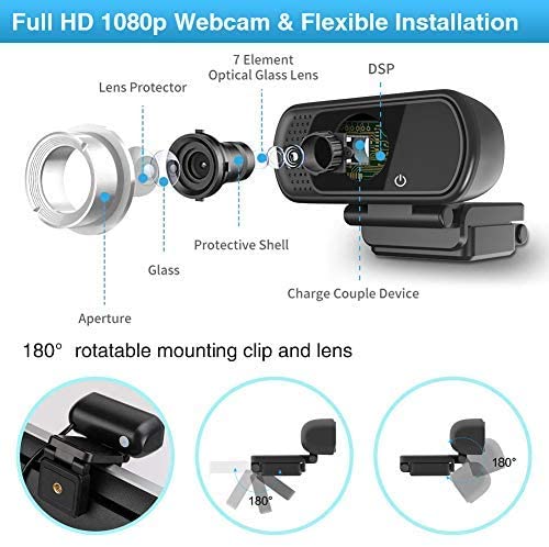 1080P Full HD USB Webcam for PC MAC Web Camera with Microphone/FHD With Tripod