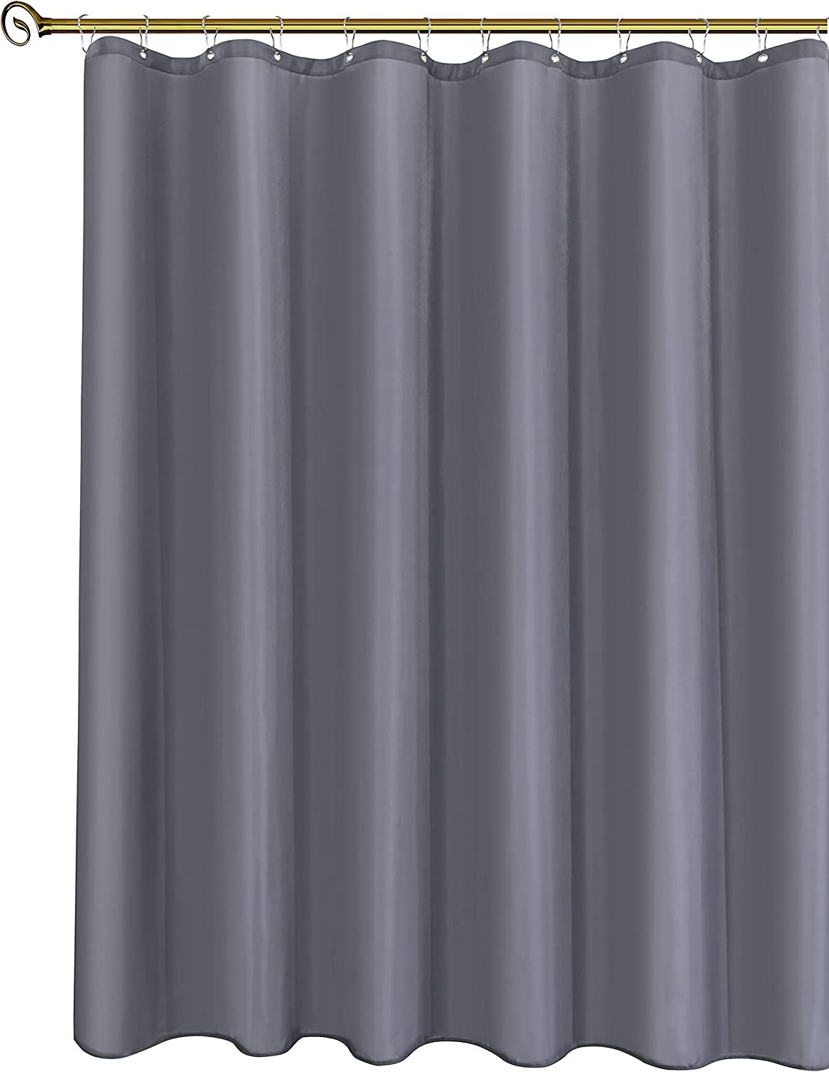 Biscaynebay Hotel Quality Fabric Shower Curtain Liner 72 Inch by 72 Inch, Dark Grey Water Resistant Bathroom Curtains Liners, Rust Resistant Grommets Top Weighted Bottom Hem Machine Washable