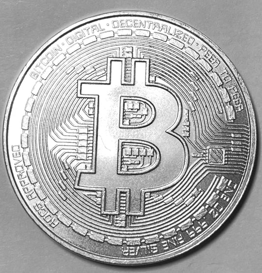 Authentic 2021 Blockchain BITCOIN Round Pure Silver Crypto Coin 1oz .999 Fine
