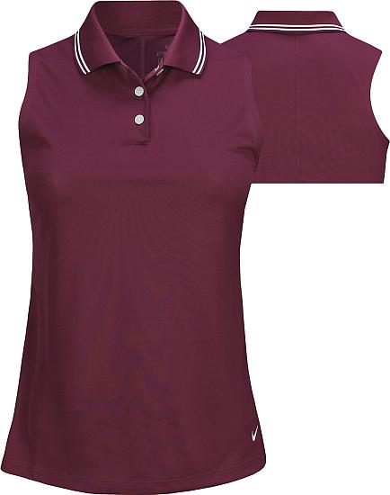 Nike Golf Women's Dri-FIT Victory Sleeveless Golf Shirts in Villain red (style BV0223-671)