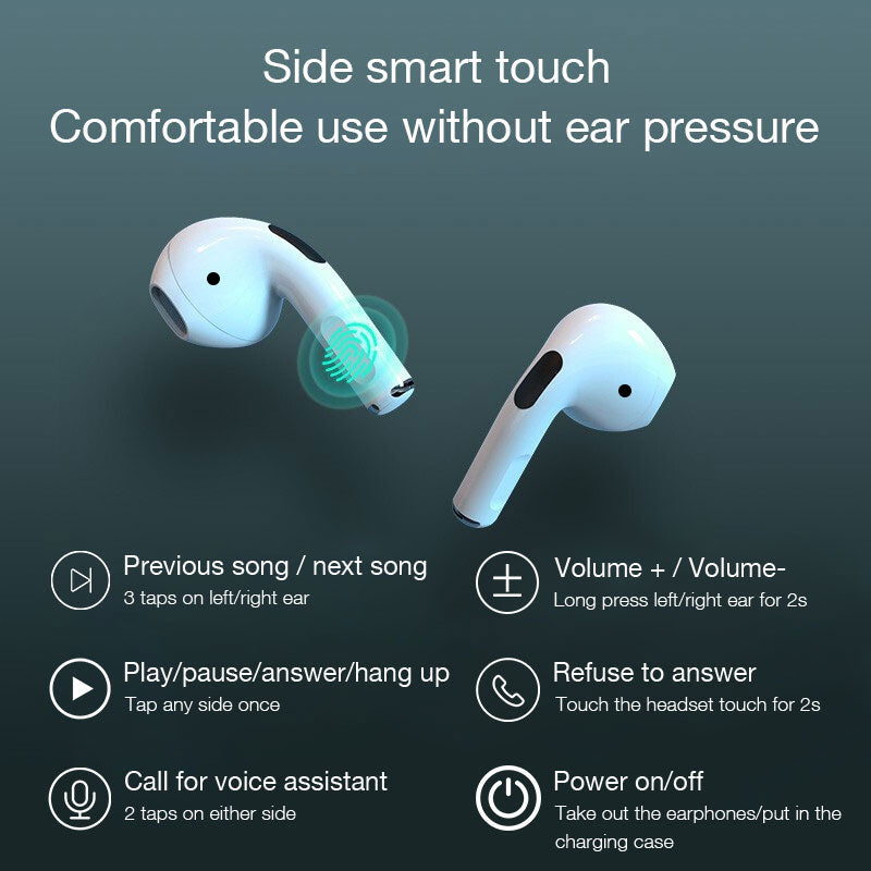 AirPlus Pro5 Wireless Earbuds Noise-Canceling Earphones Touch-Controlled Wireless Headphone With Charging Case Pro5