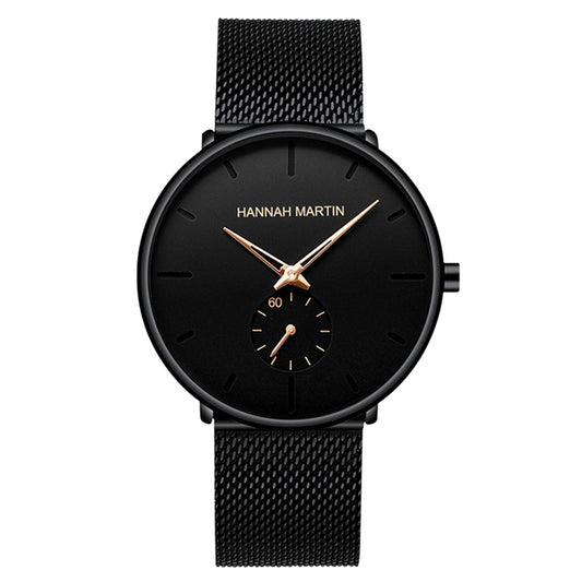 Hannah Martin 2140 Minimalist Mens Quartz Watches Wristwatches Ultra Thin Stainless Steel Custom Men Watch