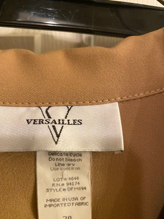 Versailles Women's 2 Piece Jacket and Pants Suit, Brown Size 20w