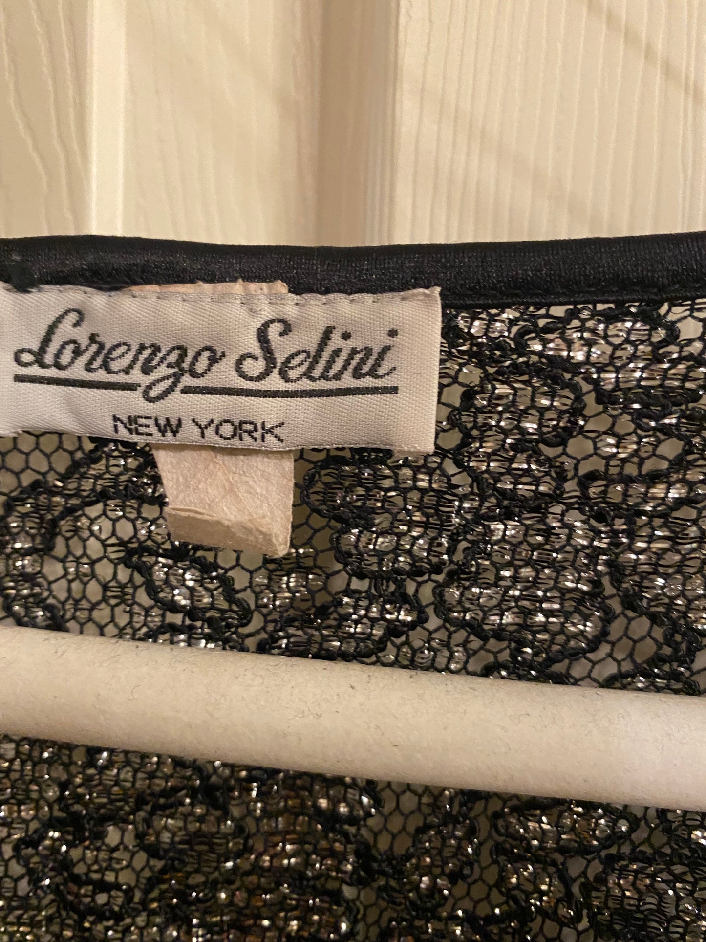 Lorenzo Selini Black Sequin Saree Blouse Size Large NWOT