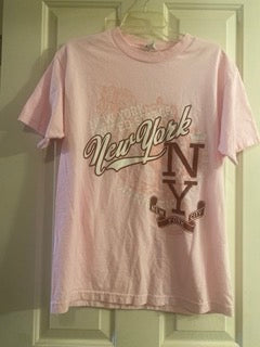Alstyle  Pink /White/Maroon New York City Authentic T-Shirt  Women Medium
