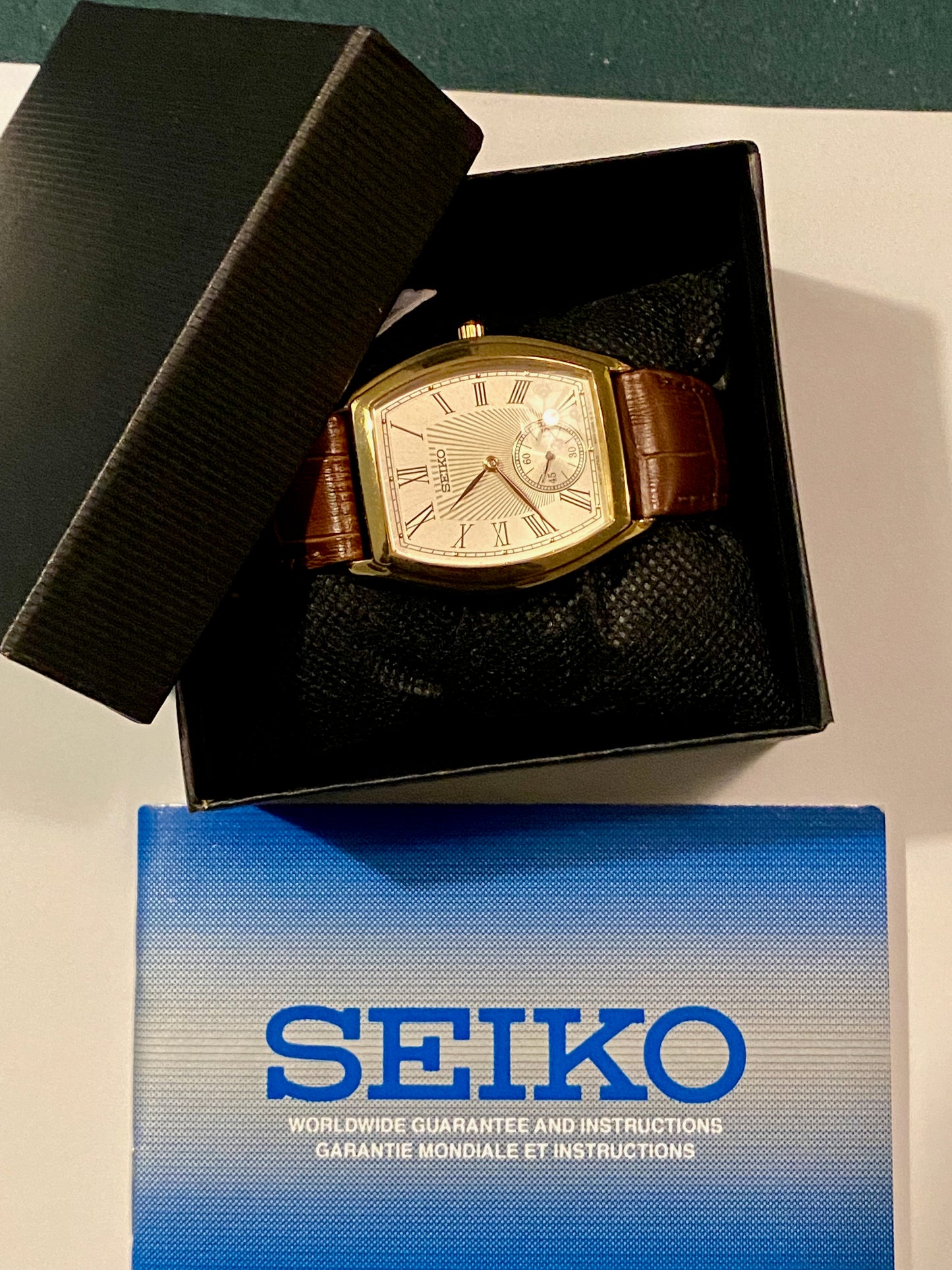 Men's SEIKO 6G28-00A0 Vintage Stainless Steel Japan Box Quartz Watch -Brand New