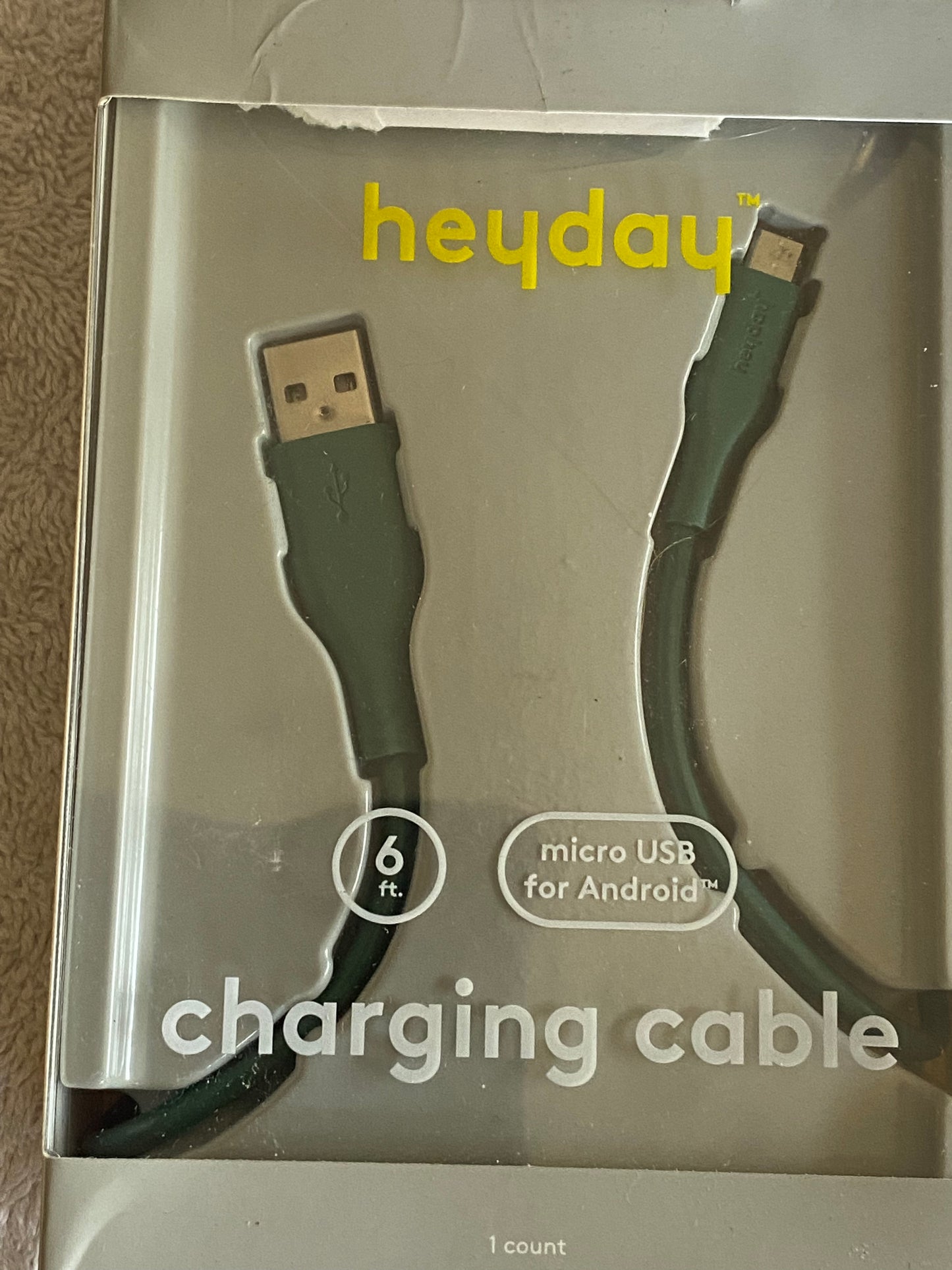 heyday 6 Feet Micro USB for Android Universal Charging cable - Open Box Green
