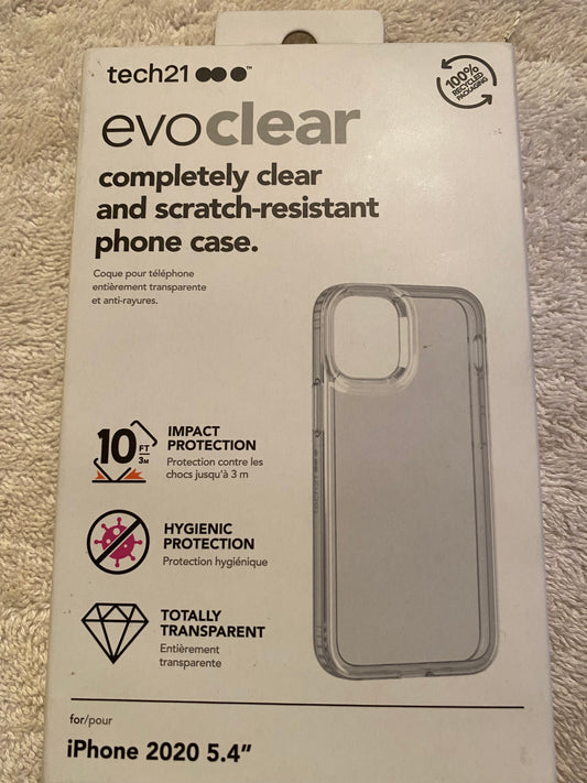 Tech21 Evoclear Scratch Resistant Hygienic Case for iPhone 12 Mini - 2020 5.4â