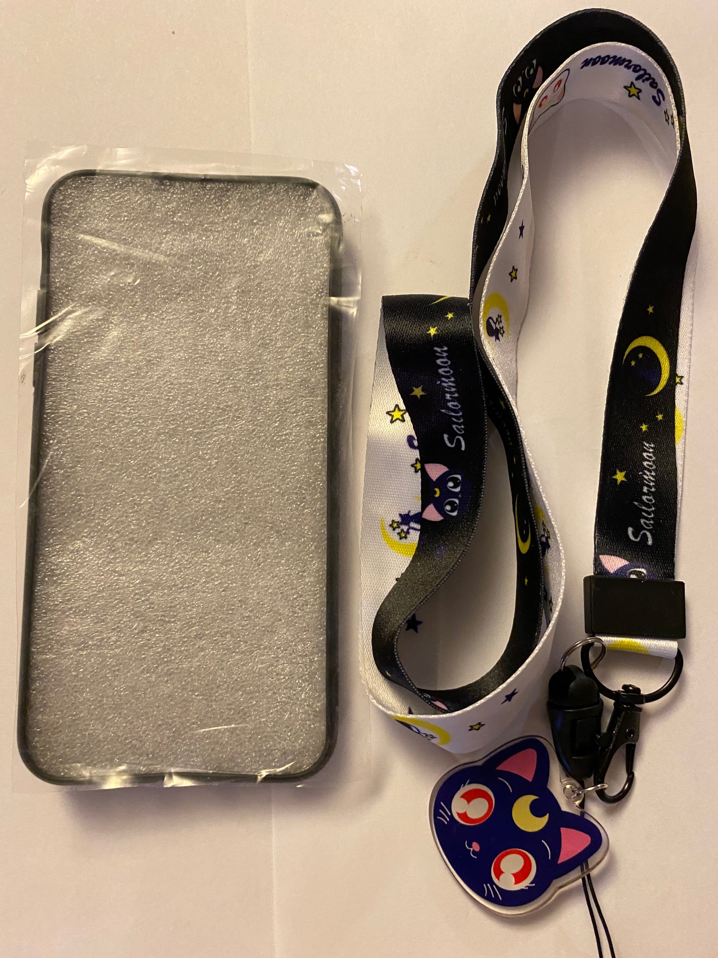 Arae Anime Sailor Moon Case with Lanyard Strap Silicone Soft Phone 7 Plus/8 Plus