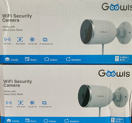 Goowls Security Camera Outdoor 1080P 2.4G WiFi Home Security IP65 Waterproof Cam