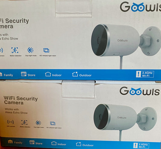 Goowls Security Camera Outdoor 1080P 2.4G WiFi Home Security IP65 Waterproof Cam
