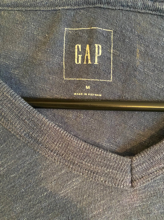 GAP V-Neck Blue T-Shirt with Pocket Size M Medium