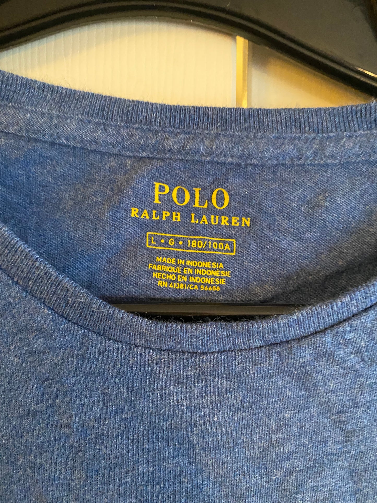 Polo Ralph Lauren Navy Classic Fit Cotton T-Shirt Sz Large L with Logo
