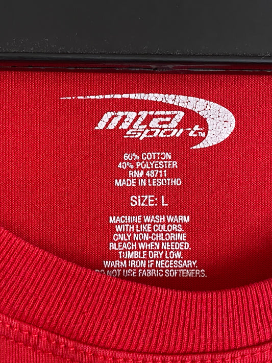 MTA Sport Mens Crew Neck Short Sleeves Casual Red Pullover T Shirt Size Large