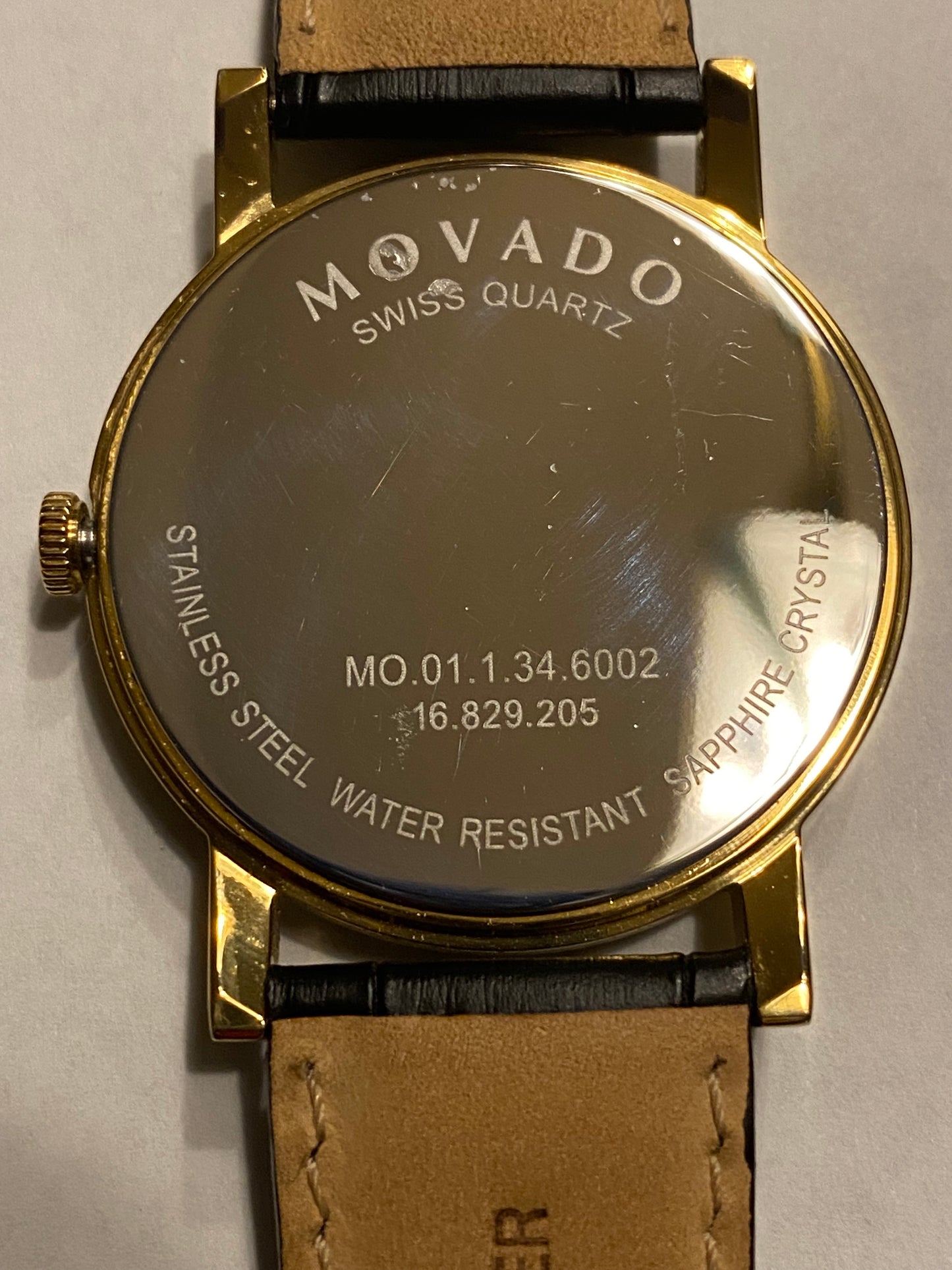 MOVADO Swiss Museum Classic Black Dial Rose Gold Slim Leather Watch $379