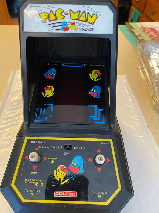 Coleco PACMAN Mini Electronic Tabletop Midway Arcade Game Original 1981 Complete
