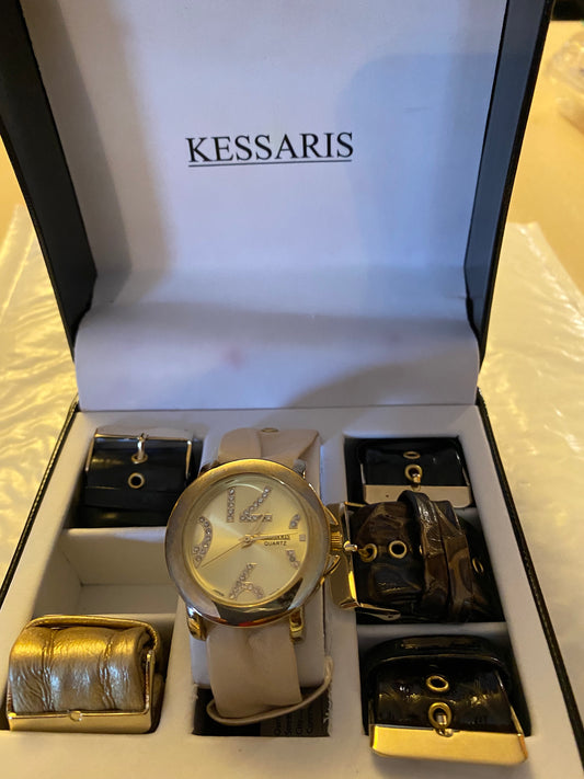 Ladies Kessaris Quartz Analog watch with Six (6) straps