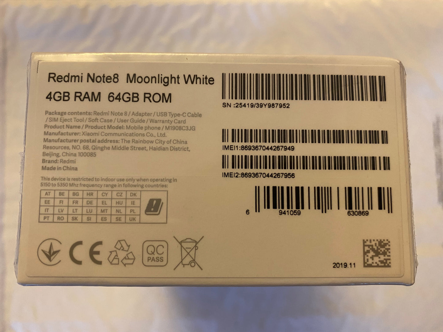 Xiaomi Redmi Note 8 64GB 4GB RAM GSM Unlocked Global Version Factory Sealed NEW