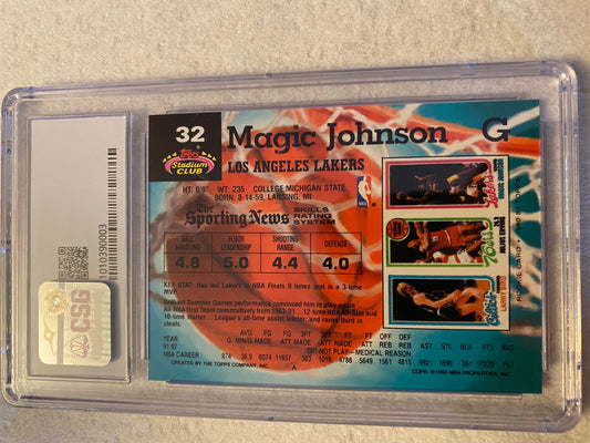 1992-93 Stadium Club Magic Johnson CSG NM-MT 8.5
