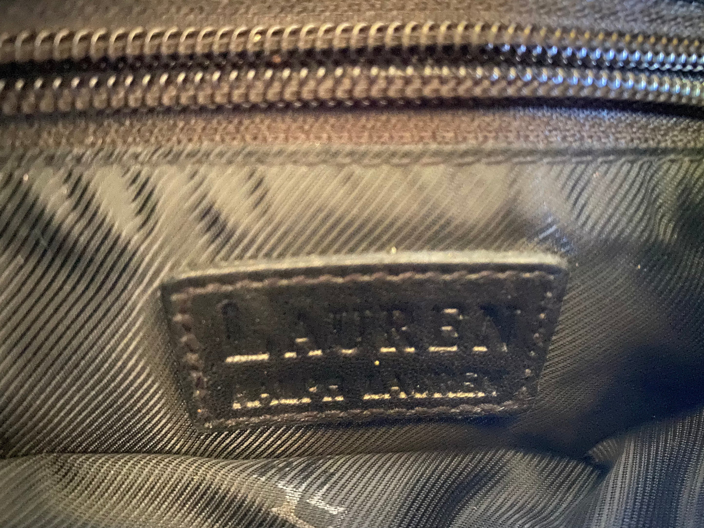 Lauren Ralph Lauren Leather Handbag Gold Buckle and Outside Pocket Pouch