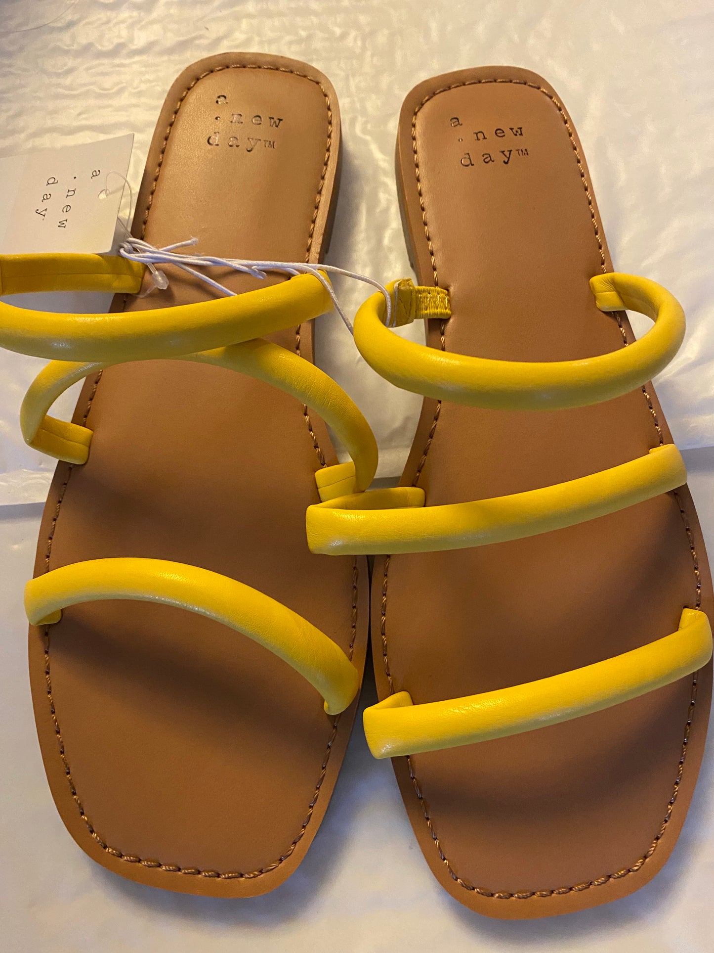 Women's Wren Triple Strap Sandals - A New Day Yellow