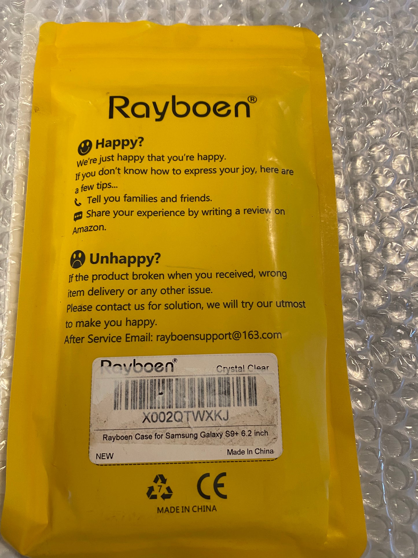 Rayboen for Samsung Galaxy S9+ 6.2 Case, Crystal Clear Non-Slip Shockproof