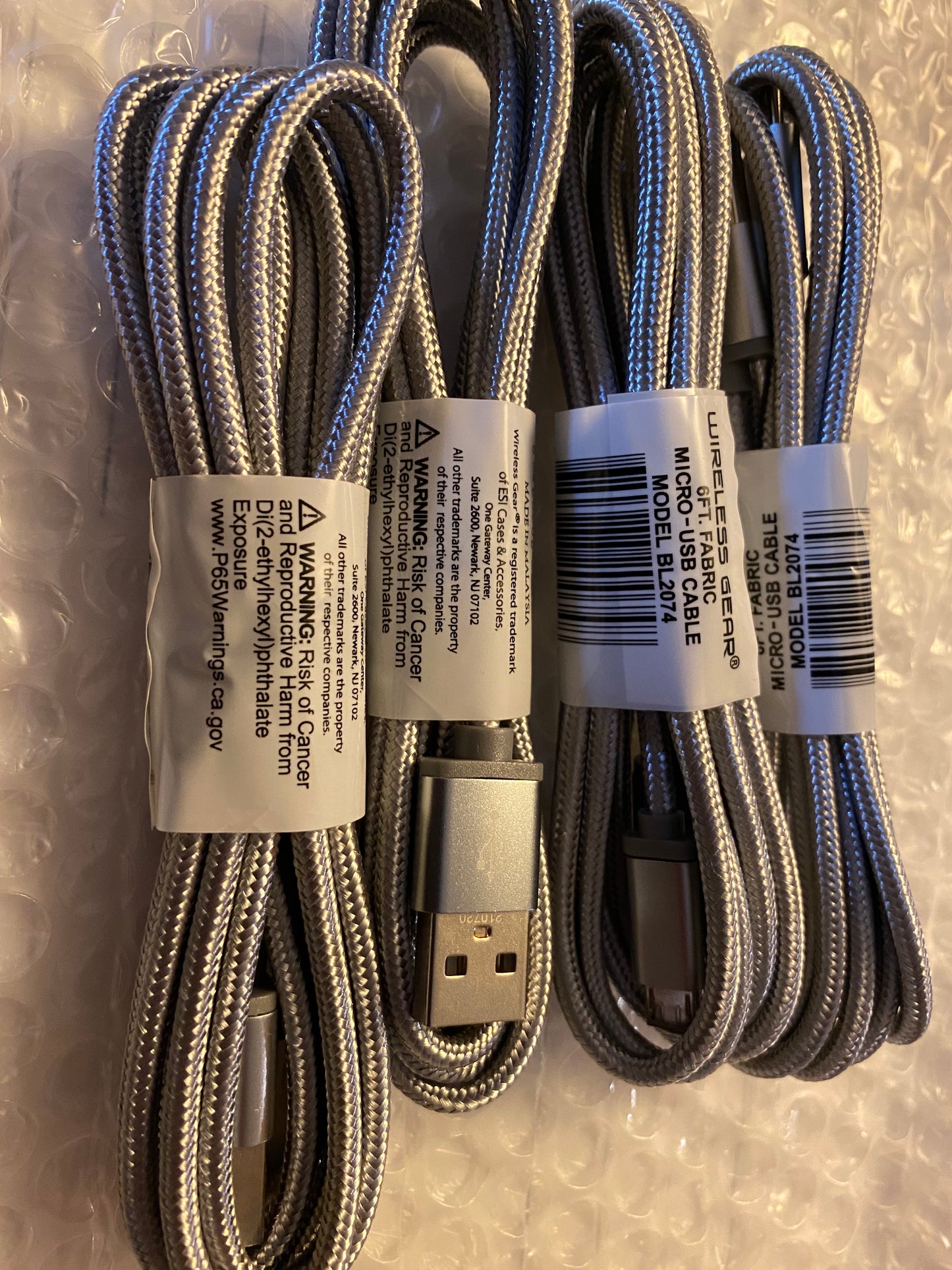 Wireless Gear Fabric 6" Feet Micro USB Sync and Charge Cable
