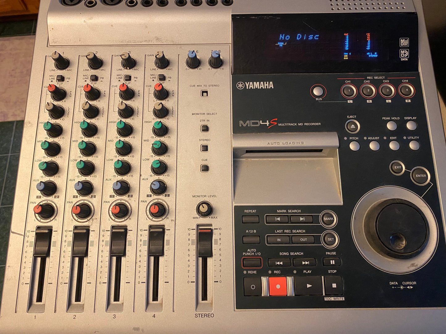 YAMAHA MD4S MTR Multitrack MD Recorder W/ Power Cable Tested Working Used