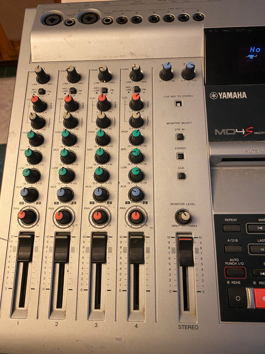 YAMAHA MD4S MTR Multitrack MD Recorder W/ Power Cable Tested Working Used