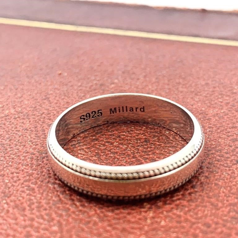 Millard 925 Signed Sterling Silver Men's Band Ring