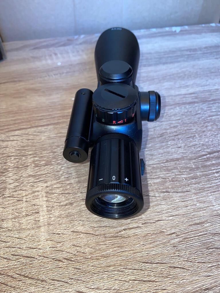 4X30 Red and Green Dual Optical Sight with Red Laser Rifle Scope