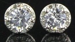 White Sapphire & Diamond Earrings - Tony Earrings