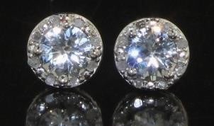 White Sapphire & Diamond Earrings - Tony Earrings