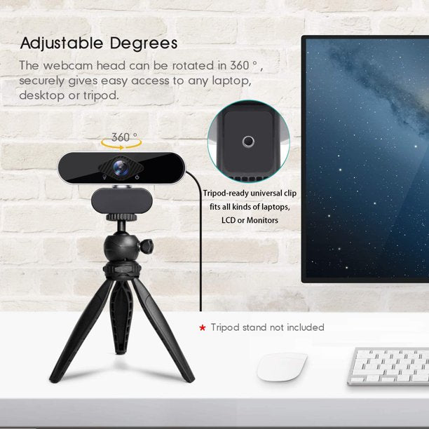 1080P HD Webcam USB Computer Web Camera For PC Laptop Desktop With Microphone