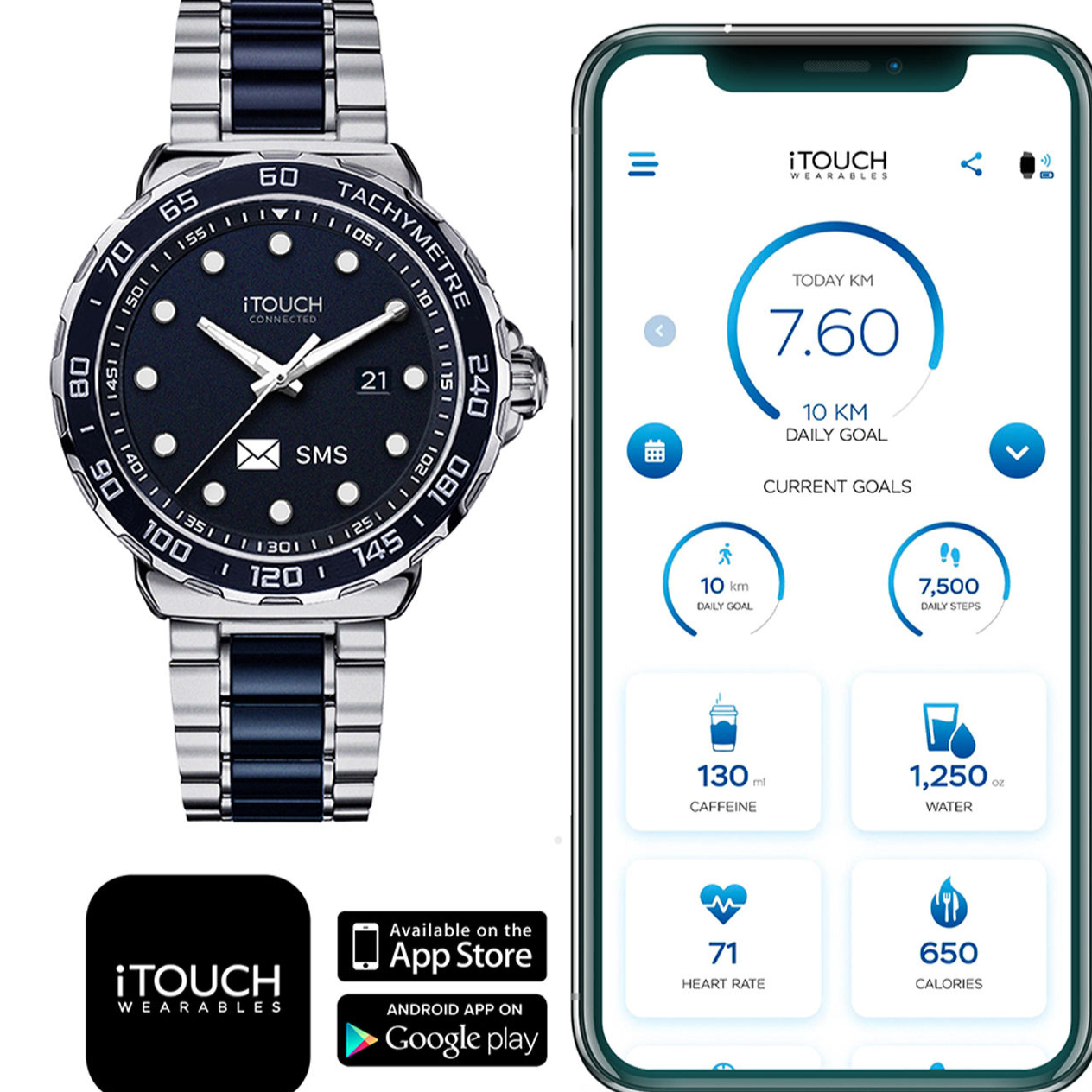 iTOUCH Connected Analog Smartwatch for Androids & IOS