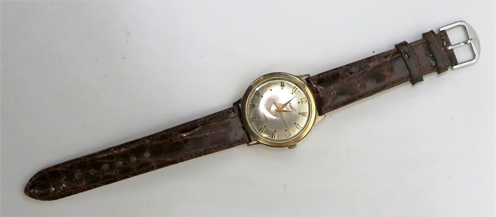 Longines Automatic Watch 10KGF Bezel Brown Leather