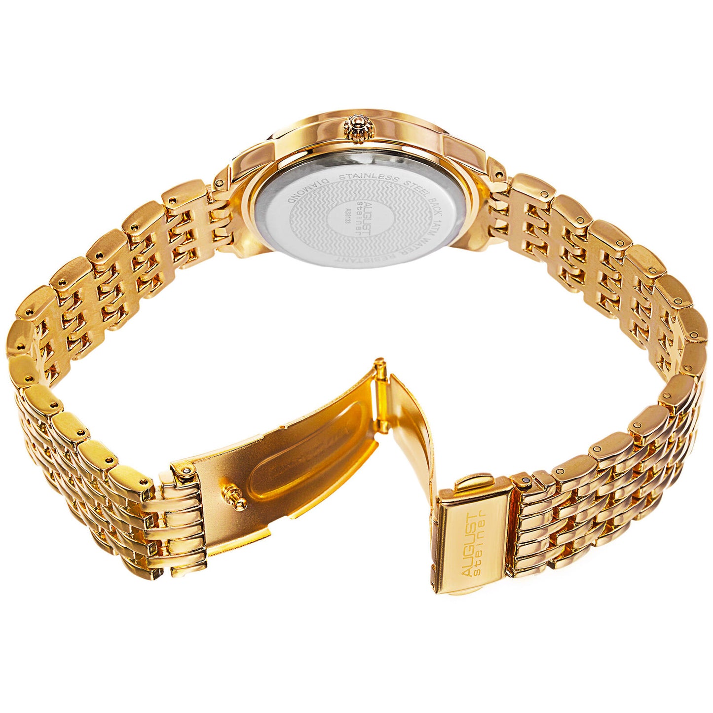 August Steiner Swiss Quartz Diamond Markers Rosetone Womens ' Watch