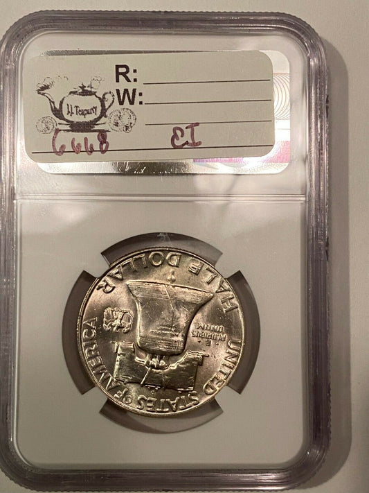 MS64 1954 D Franklin Silver Half Dollar - Certified by NGC!