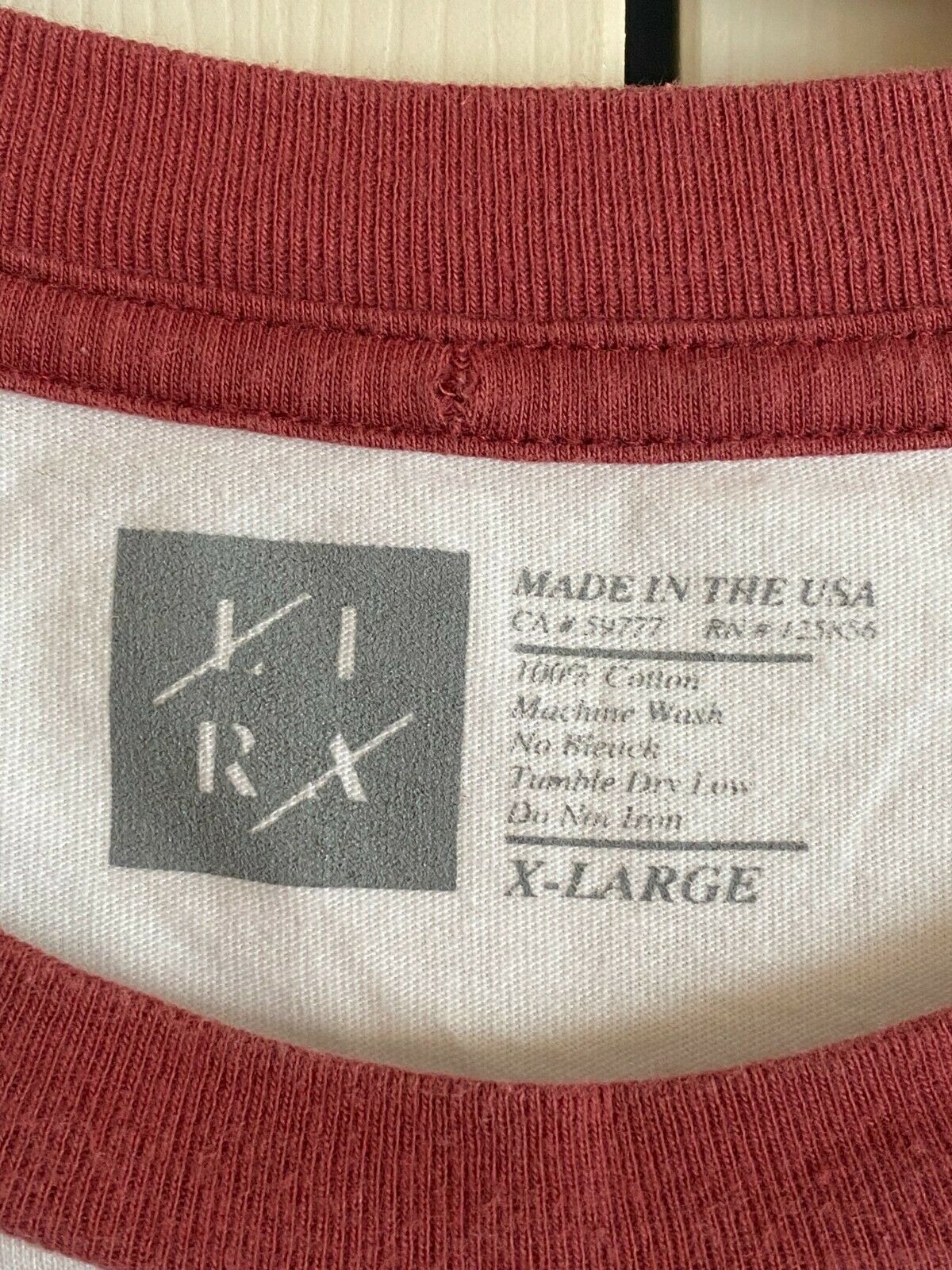 Made In USA LIRX Tropical XL X-Large Short Sleeve Pocket T-shirt White Gray Brn