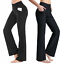 Bamans Yoga Dress Pants for Women Bootcut Slant Pockets Wide Flare Workout Med.